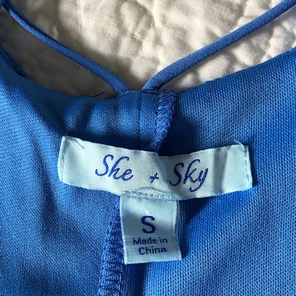 She & Sky Strappy Pleated Mini Dress - Picture 4 of 7